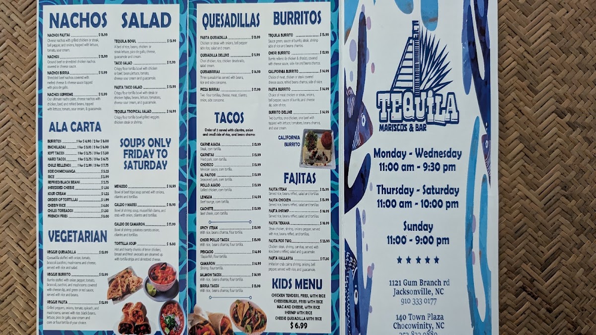 Tequila Mariscos Bar & Restaurant Photo Menu 2