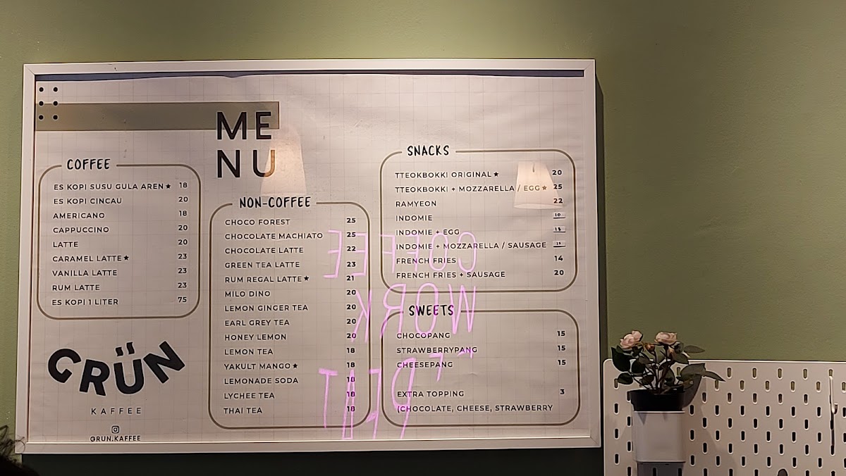 Grun Coffee Photo Menu 1