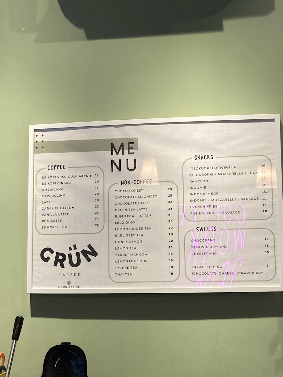 Grun Coffee Photo Menu 3
