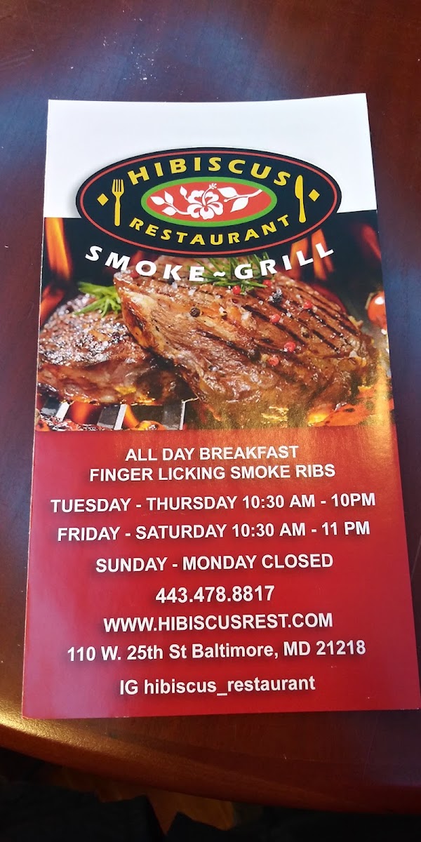 Hibiscus Restaurant Photo Menu 7