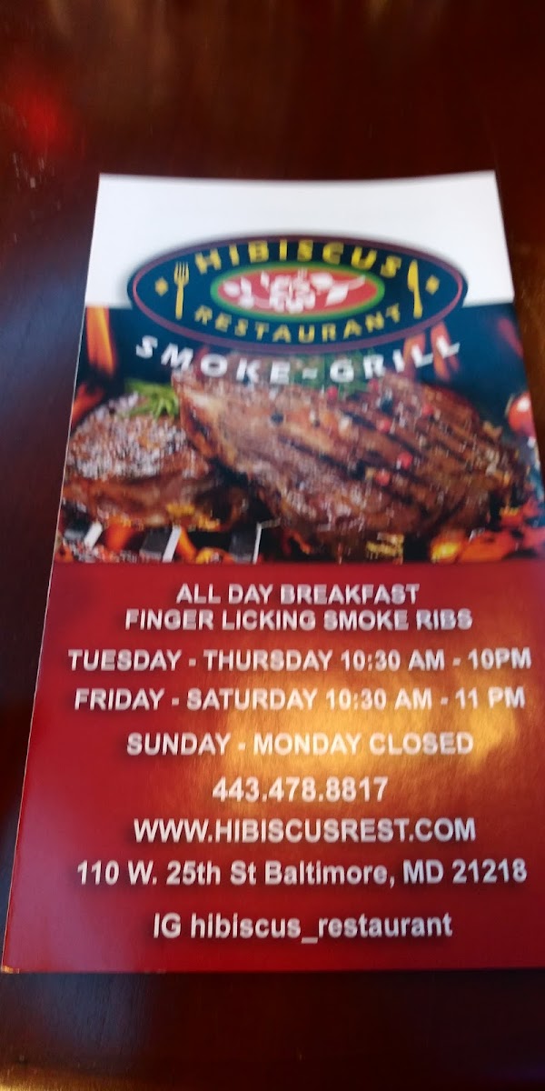 Hibiscus Restaurant Photo Menu 9