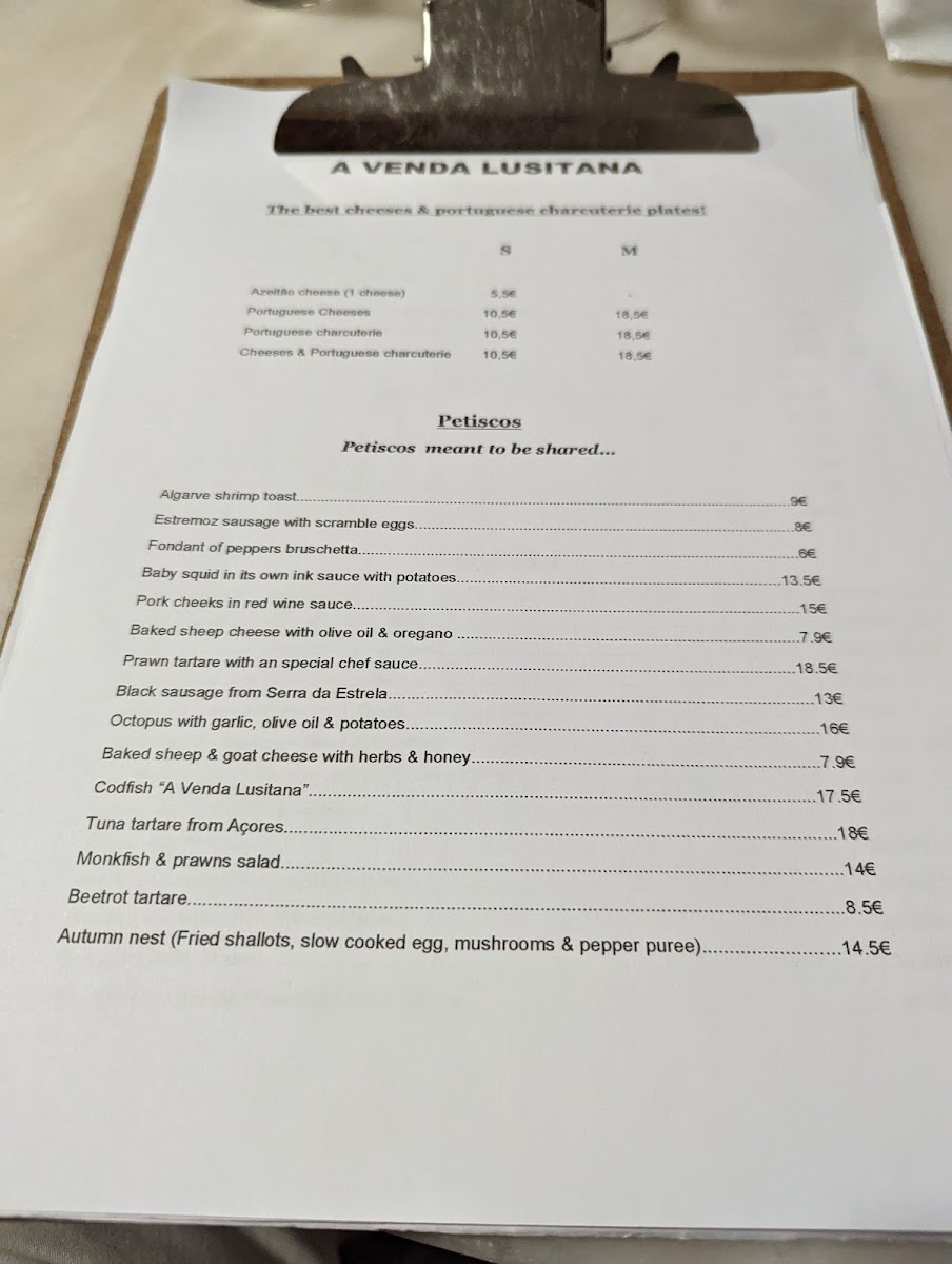 A Venda Lusitana Photo Menu 3