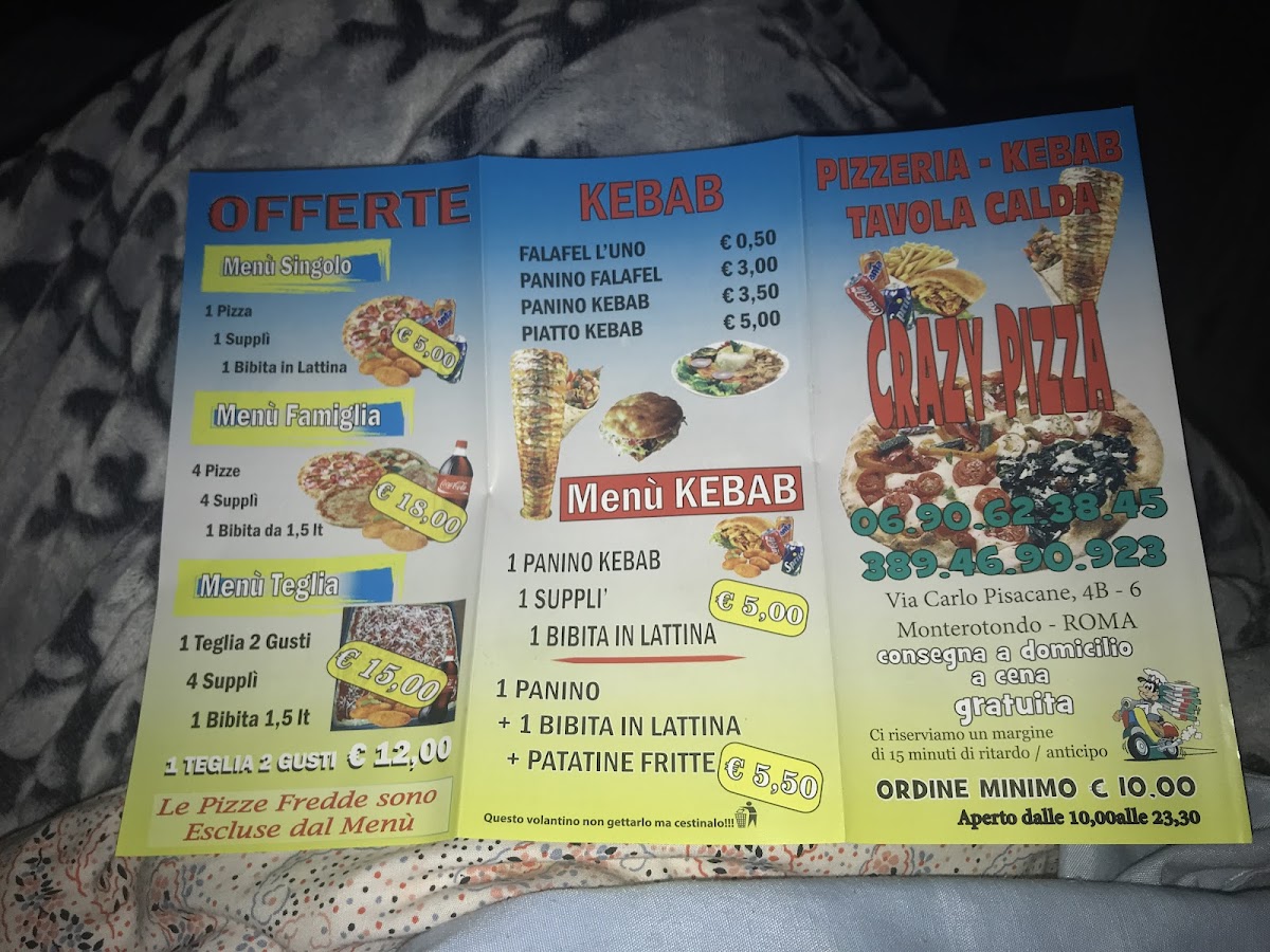 Crazy Pizza Photo Menu 1