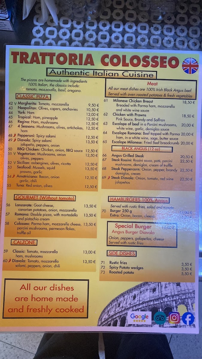 Trattoria Colosseo Photo Menu 1