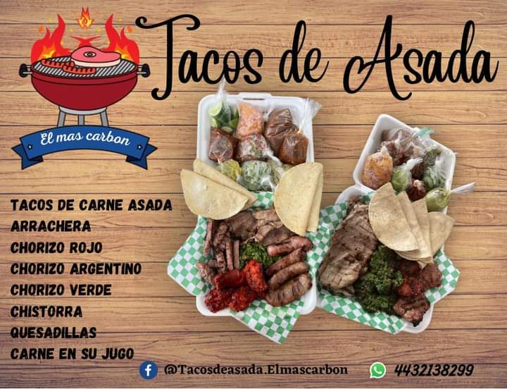 Tacos de asada. El más Carbón Photo Menu 1