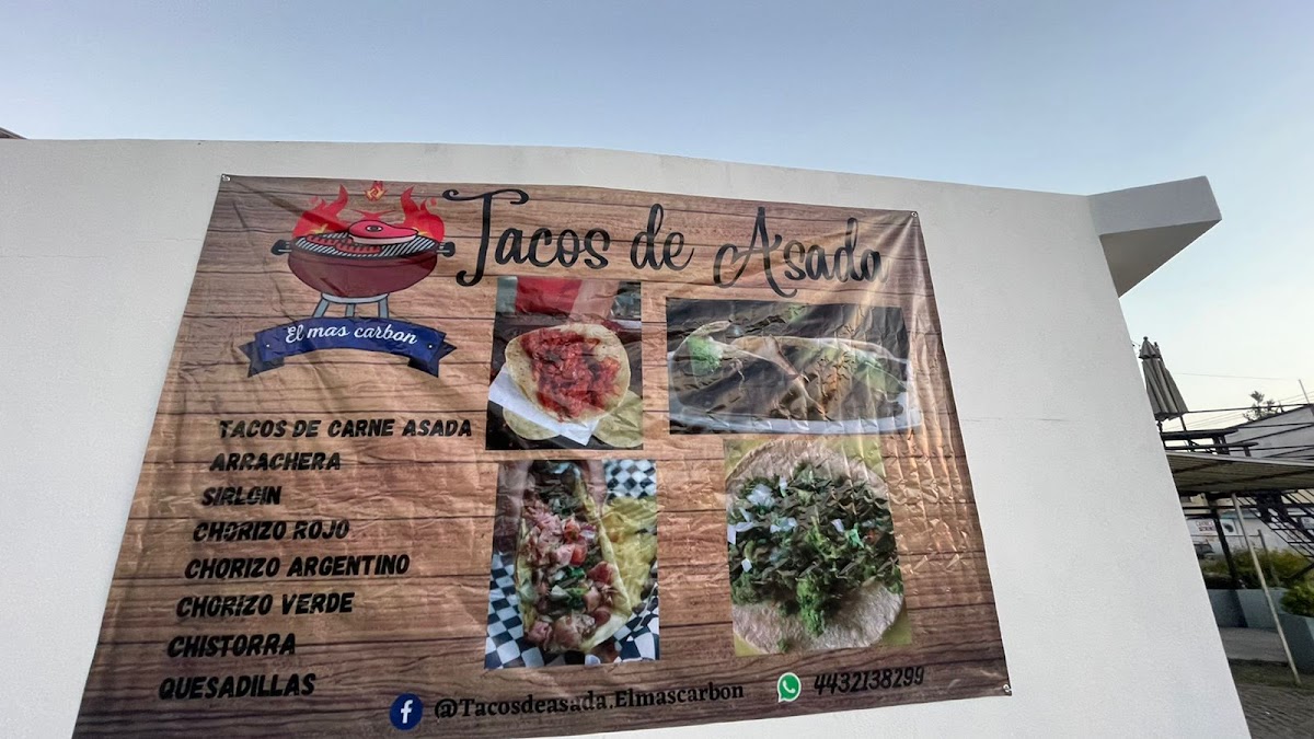Tacos de asada. El más Carbón Photo Menu 2