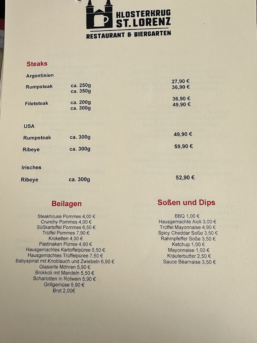 Restaurant Klosterkrug St.Lorenz Photo Menu 3