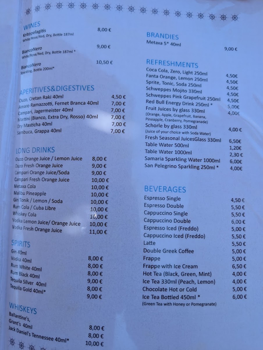 Sirocco Seafood Restaurant Photo Menu 2