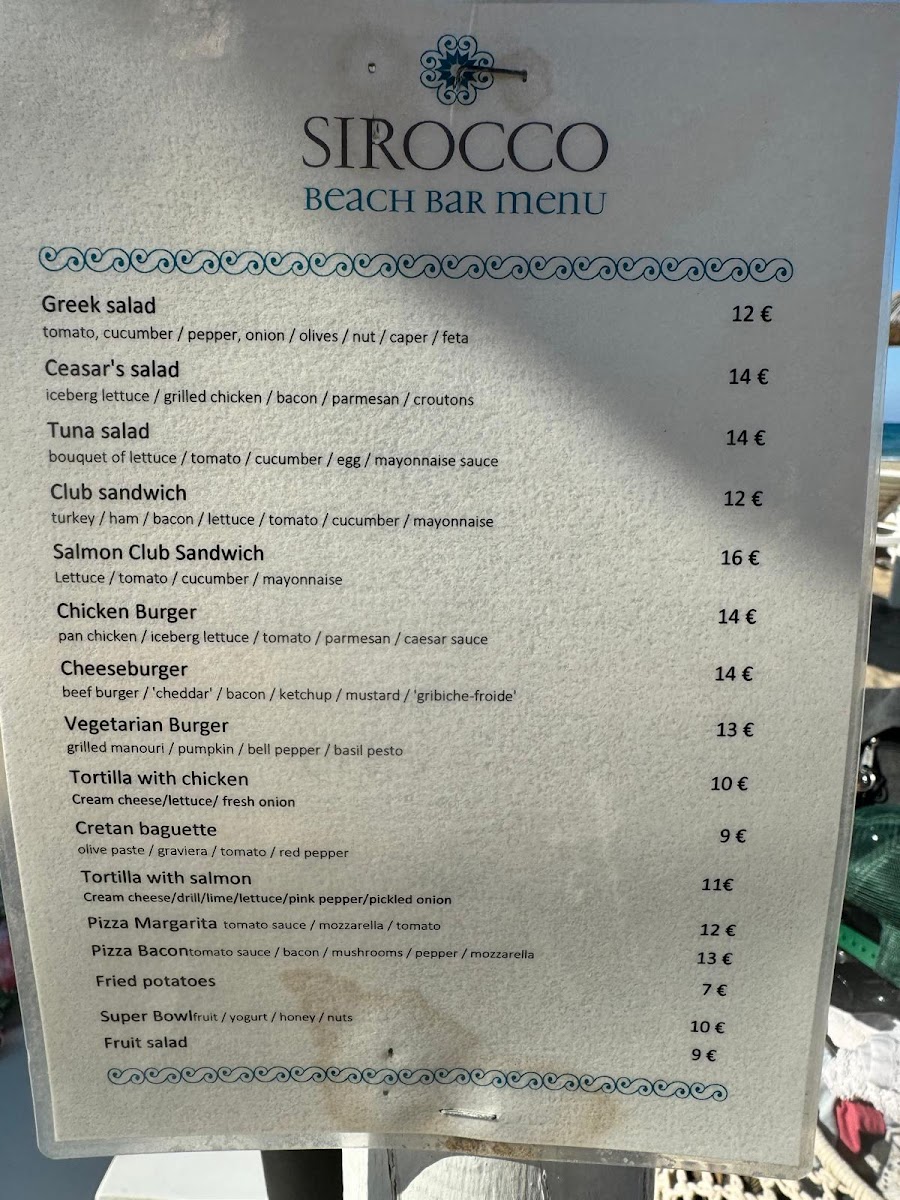 Sirocco Seafood Restaurant Photo Menu 4