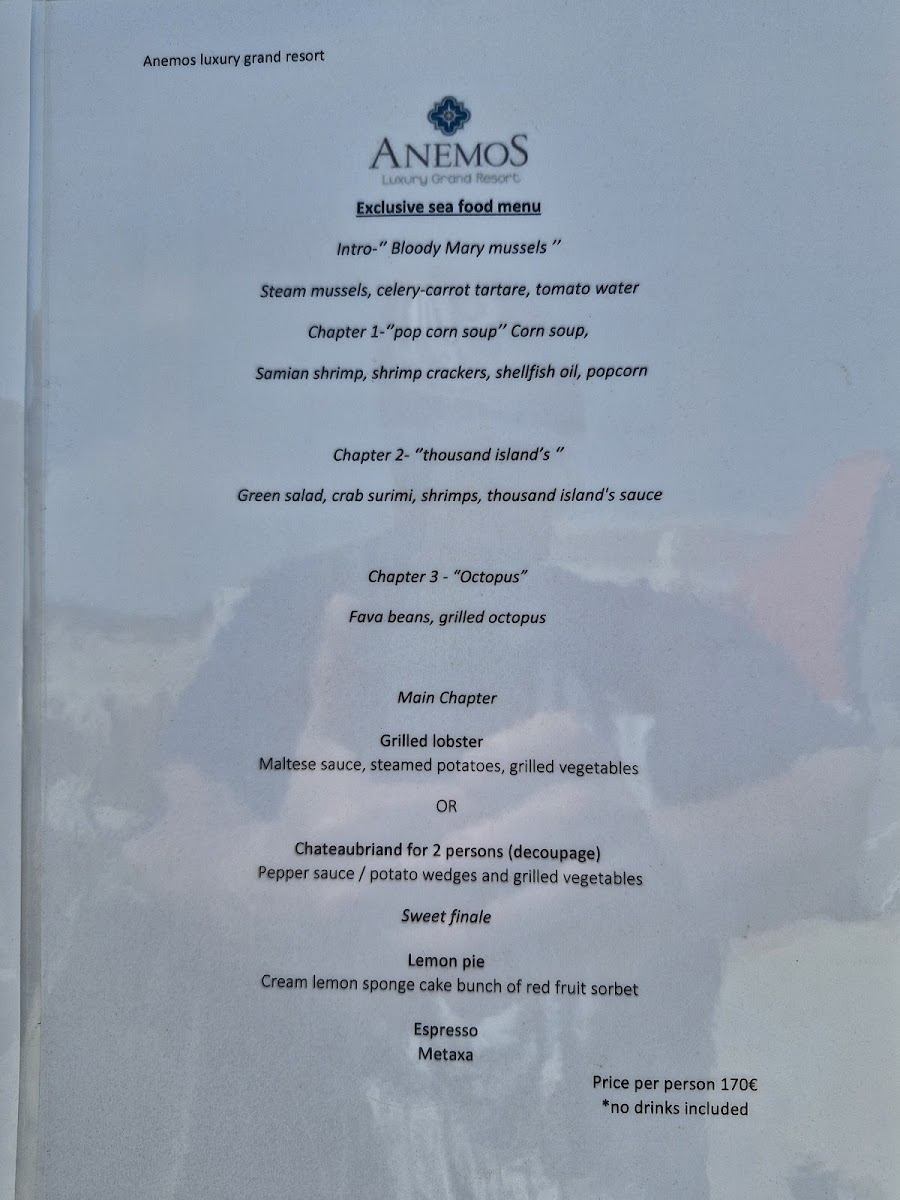 Sirocco Seafood Restaurant Photo Menu 7