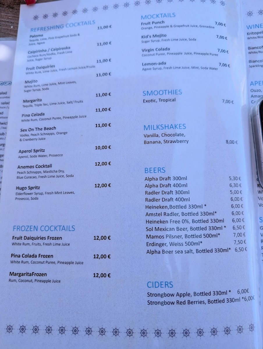 Sirocco Seafood Restaurant Photo Menu 9