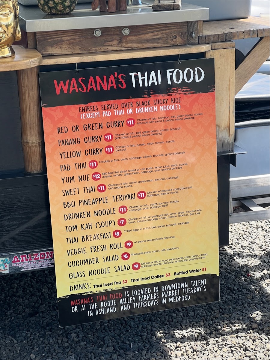 Wasana's Thai Food Cart Photo Menu 1