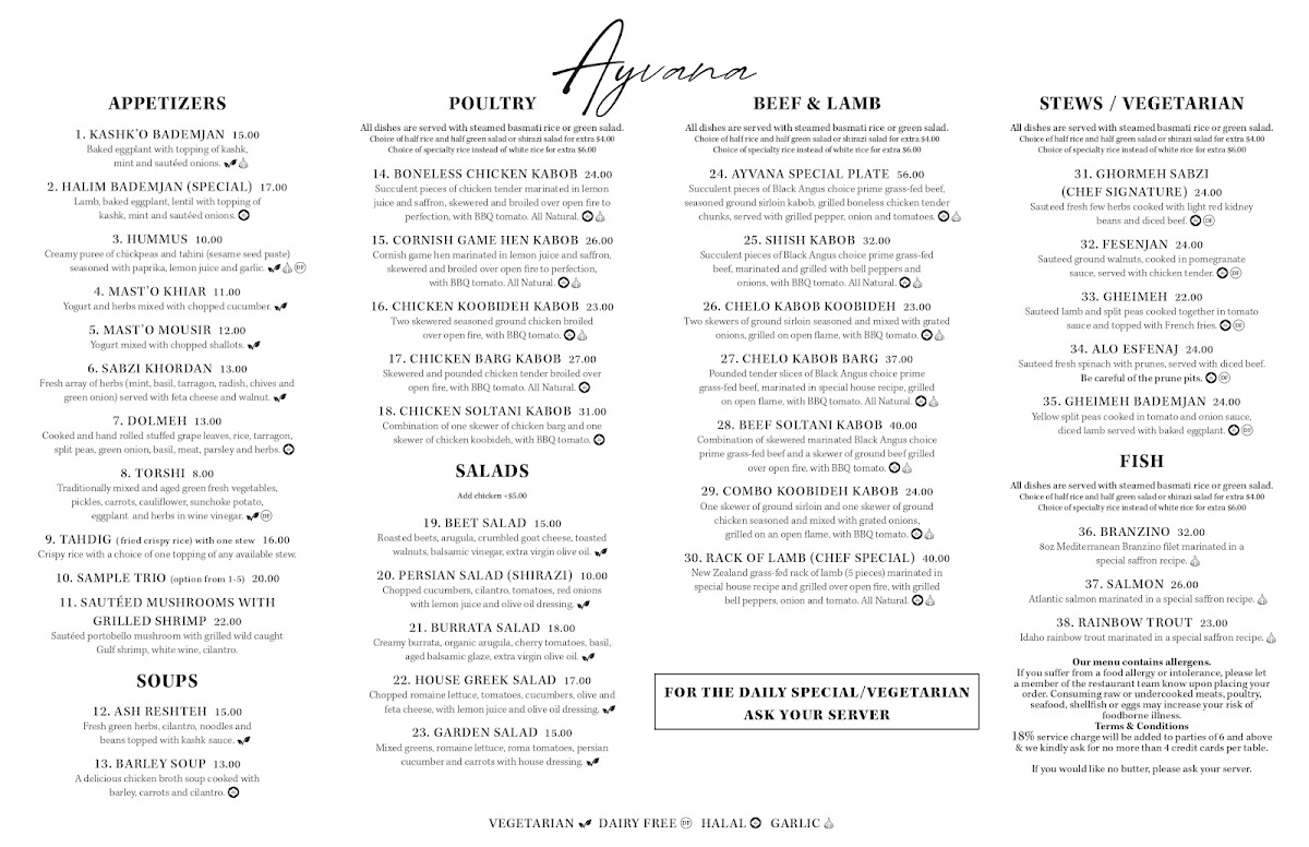 Ayvana Photo Menu 1