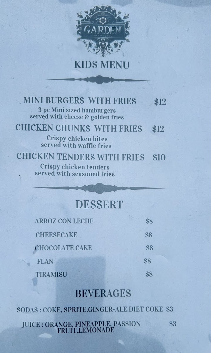 Garden Bar & Grill Photo Menu 2
