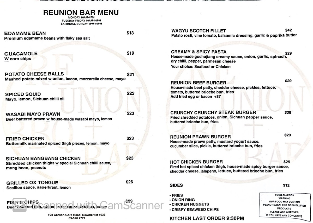Reunion BBQ+Bar 大隐烤肉 Photo Menu 10