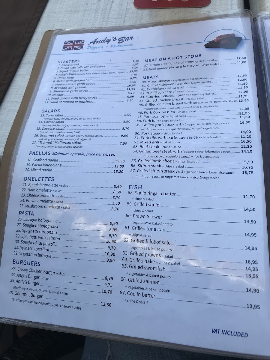 Andy's Bar Photo Menu 6