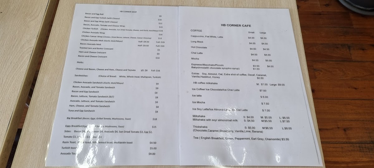 HB Coffee Shop Photo Menu 2