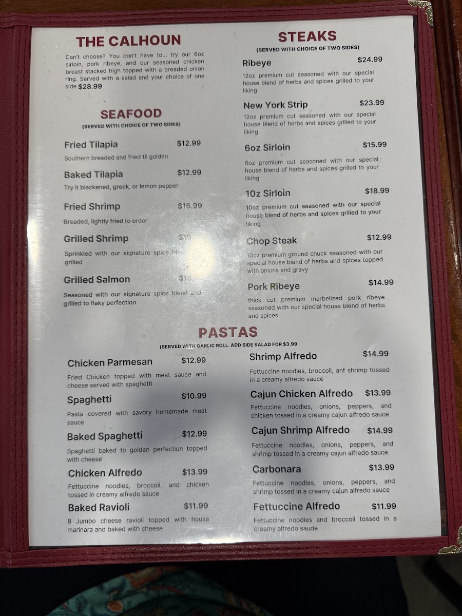 Calhoun Steakhouse Photo Menu 2