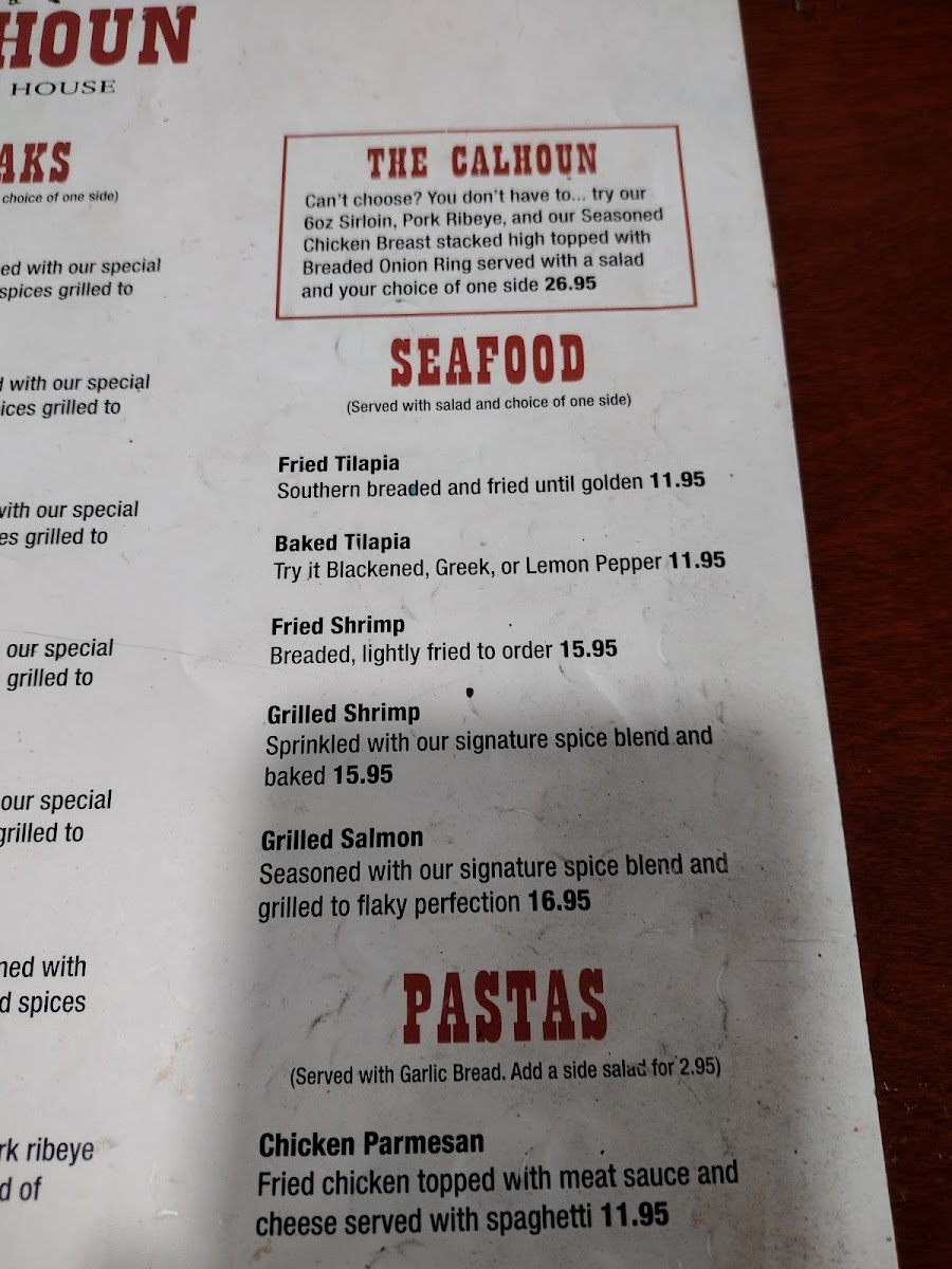 Calhoun Steakhouse Photo Menu 9