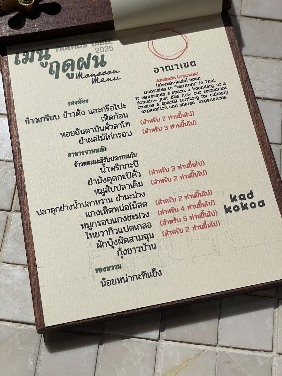 Anakade Photo Menu 2