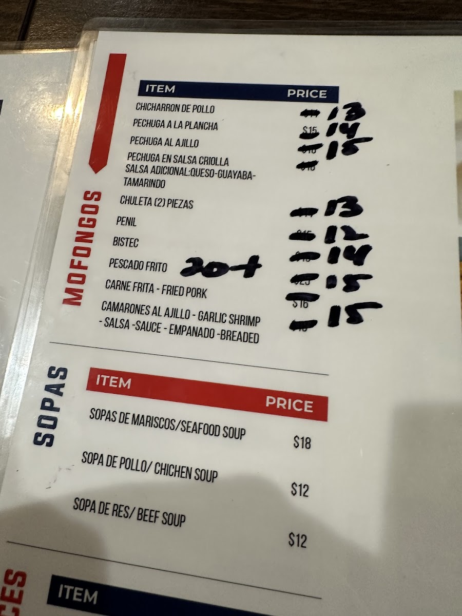 Rivera’s Blessed Hands Restaurant Photo Menu 1