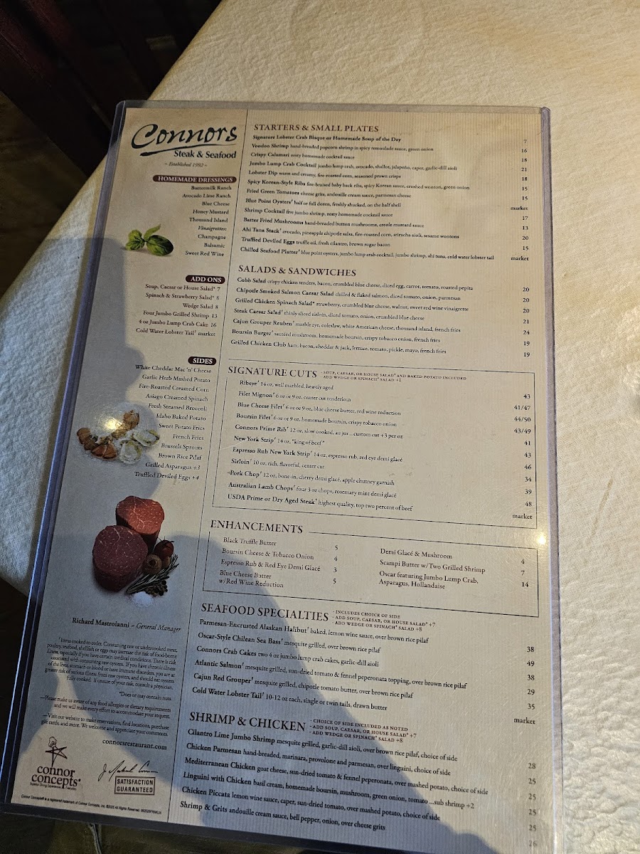 Connors Steak & Seafood Photo Menu 3