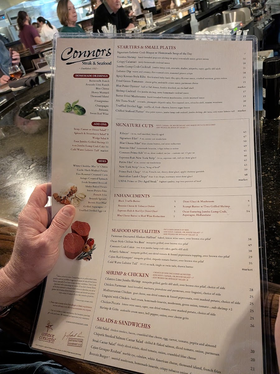 Connors Steak & Seafood Photo Menu 5