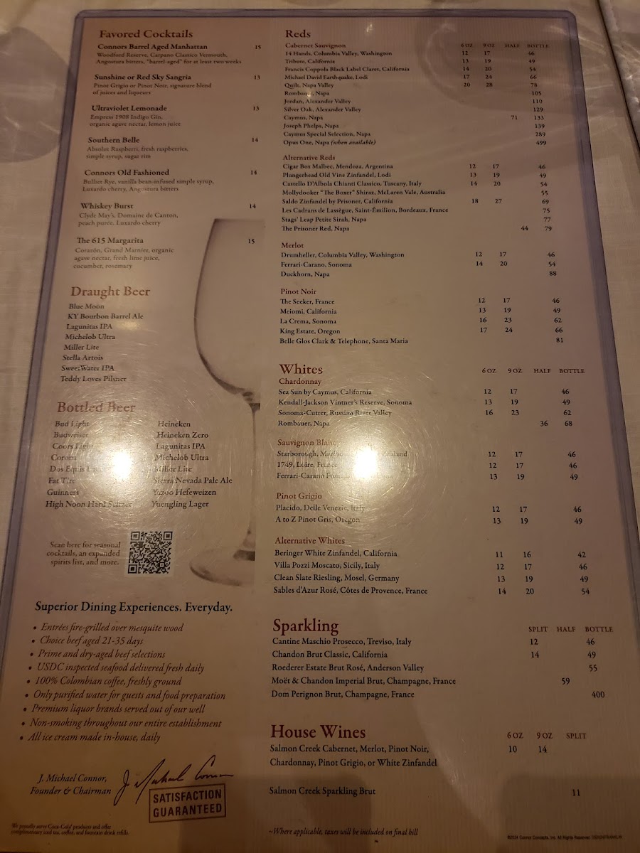 Connors Steak & Seafood Photo Menu 8