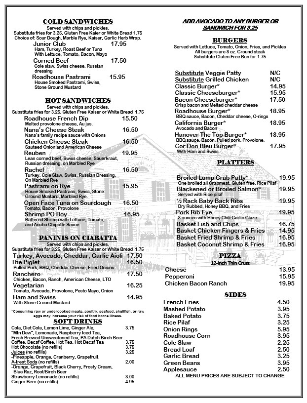 Hanoverville Road House Photo Menu 1