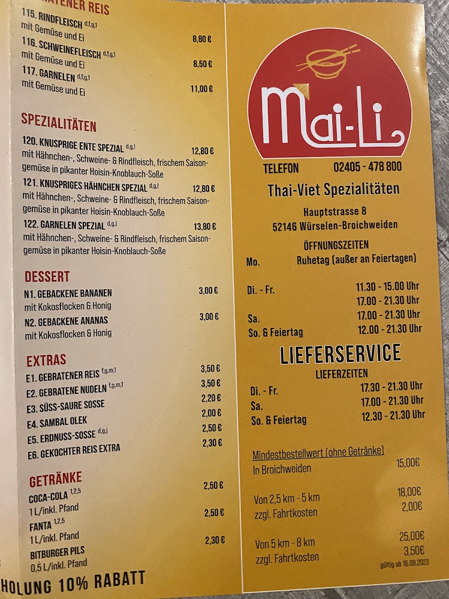 Mai Li Restaurant Photo Menu 3