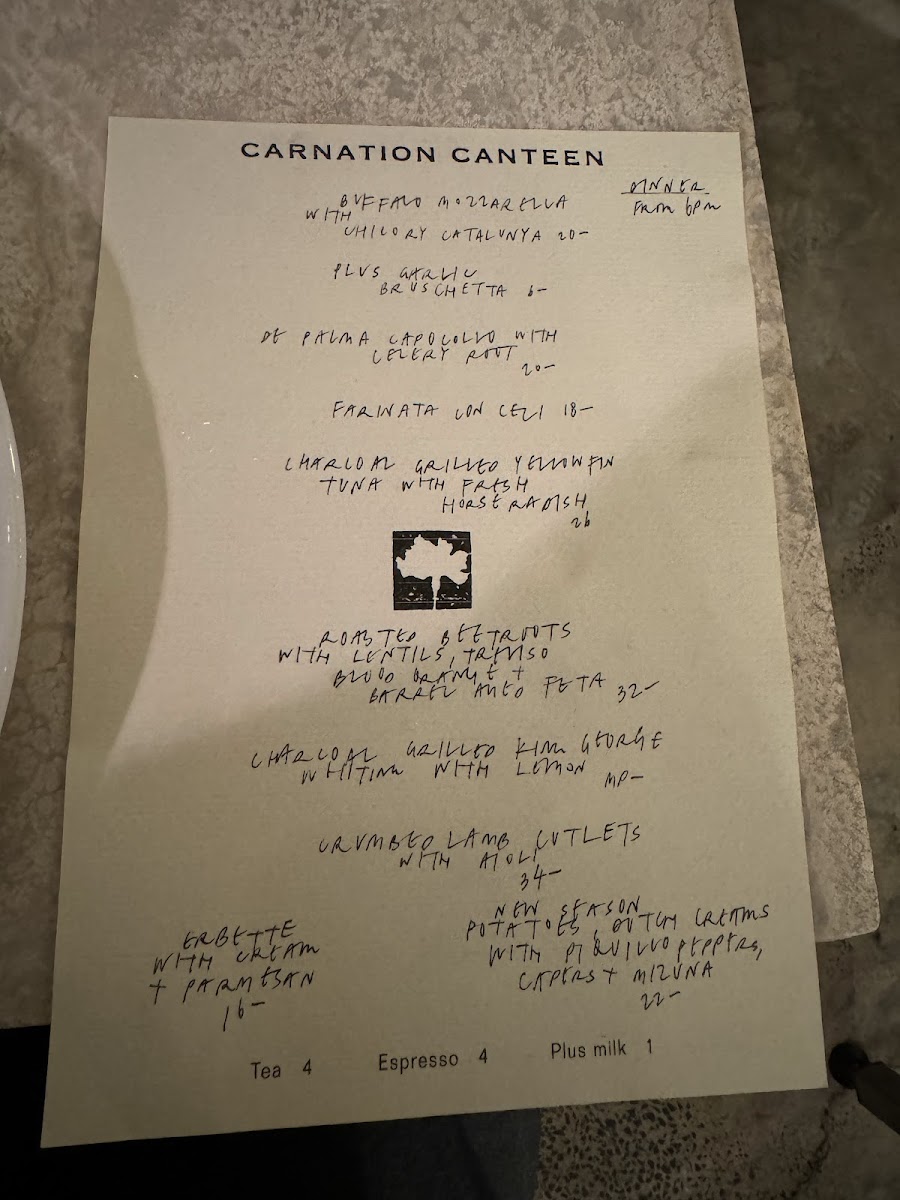 Carnation Canteen Photo Menu 6