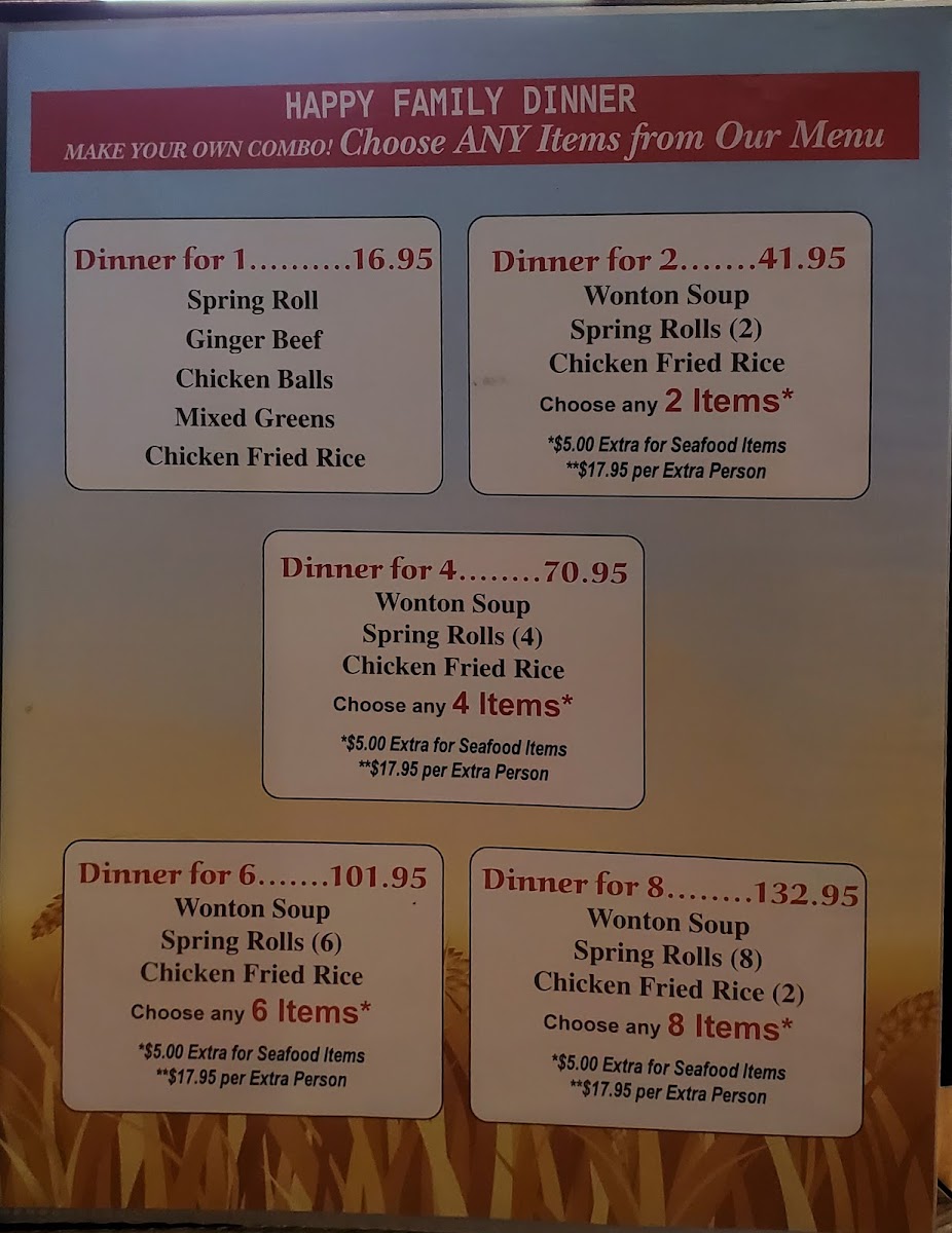 Harvest Chinese Restaurant Photo Menu 3