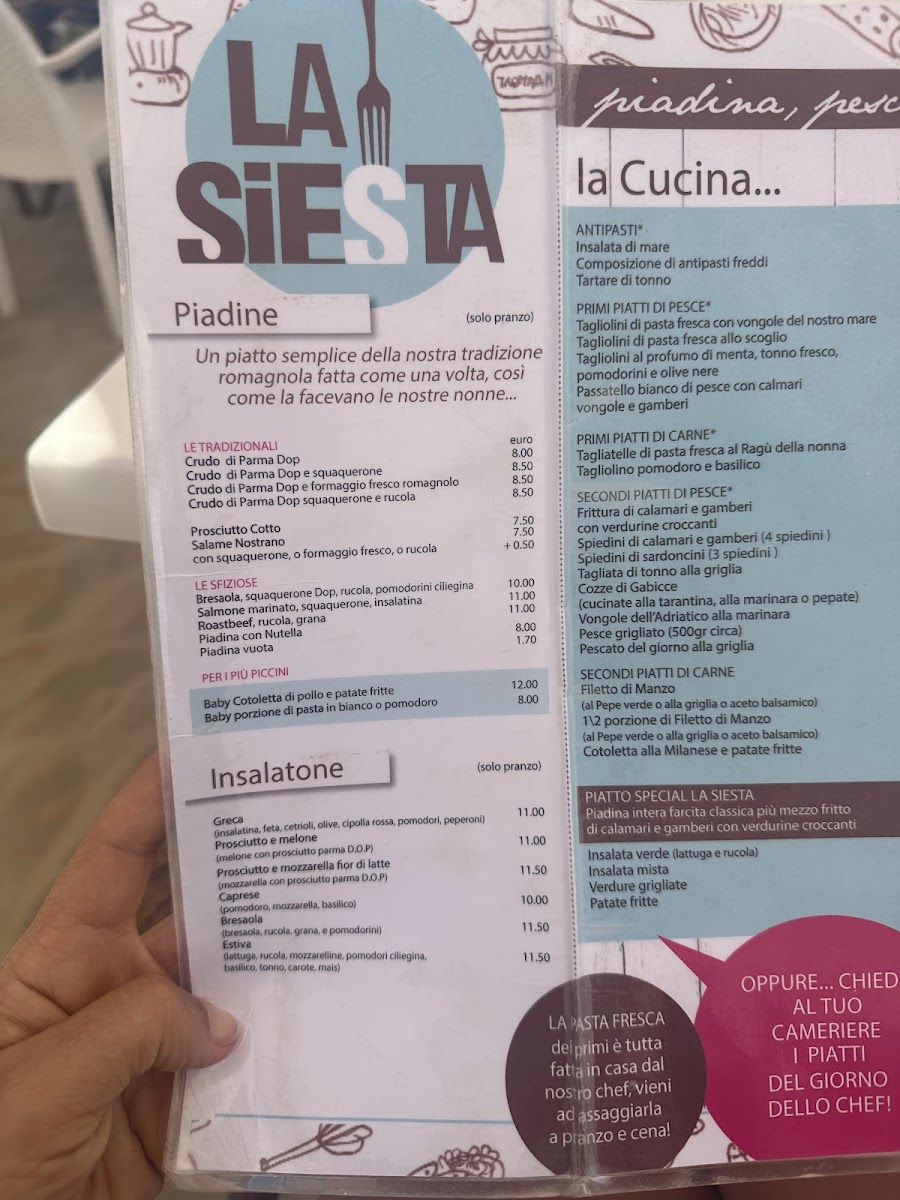 Ristorante La Siesta Photo Menu 1