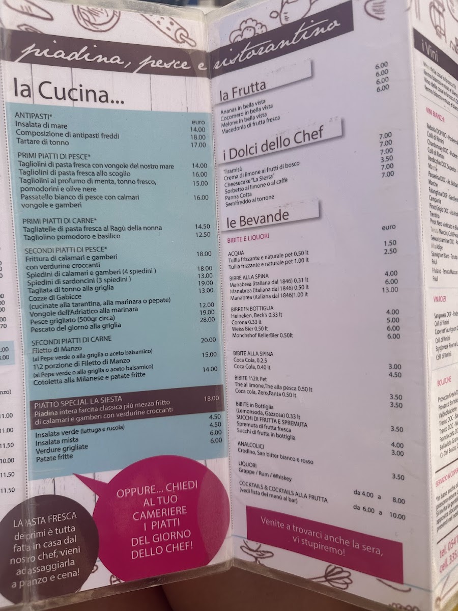 Ristorante La Siesta Photo Menu 5