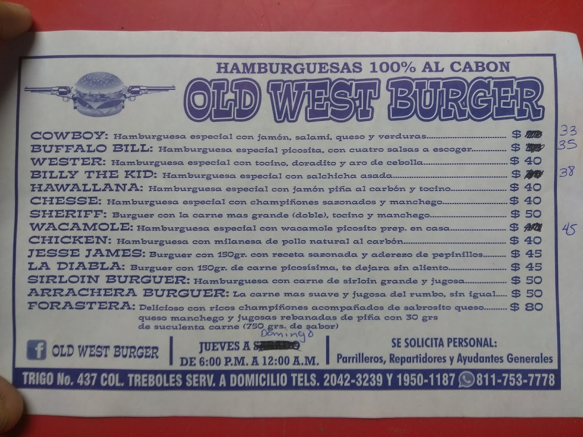 Hamburguesas Old West Photo Menu 2