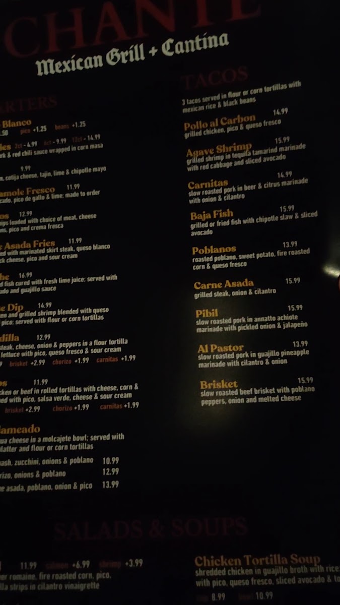 Chante Mexican Grill & Cantina Photo Menu 5