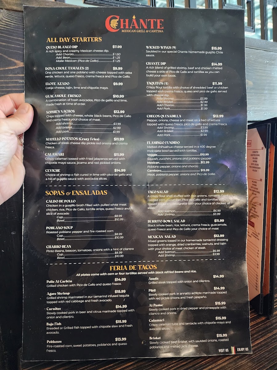 Chante Mexican Grill & Cantina Photo Menu 6