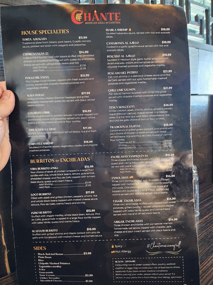 Chante Mexican Grill & Cantina Photo Menu 7