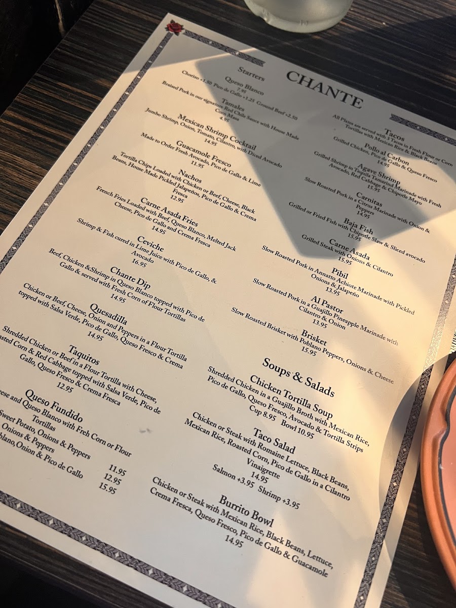 Chante Mexican Grill & Cantina Photo Menu 8