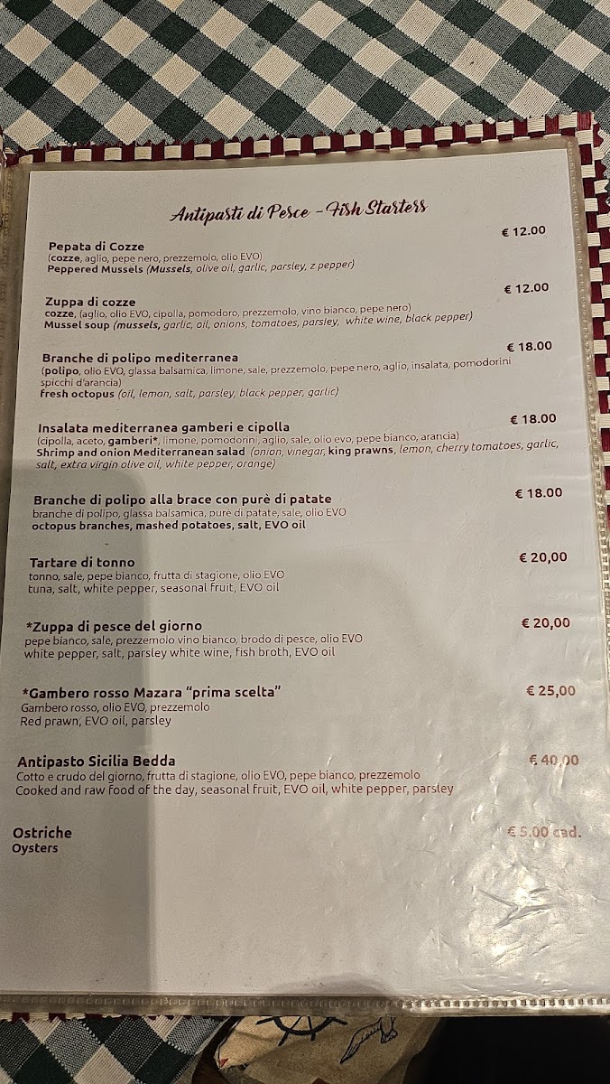 Da Lino Trattoria Sicilia Bedda Photo Menu 5