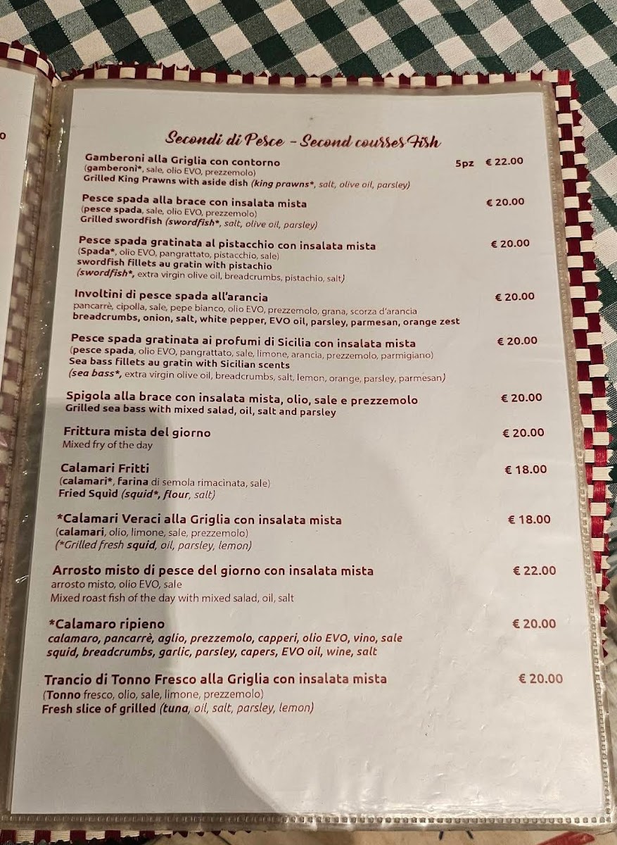 Da Lino Trattoria Sicilia Bedda Photo Menu 9