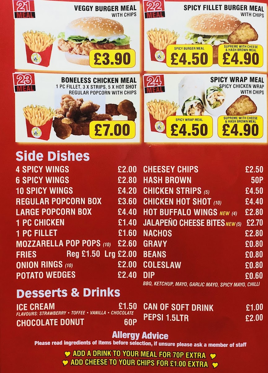 Chicken Hut Photo Menu 1