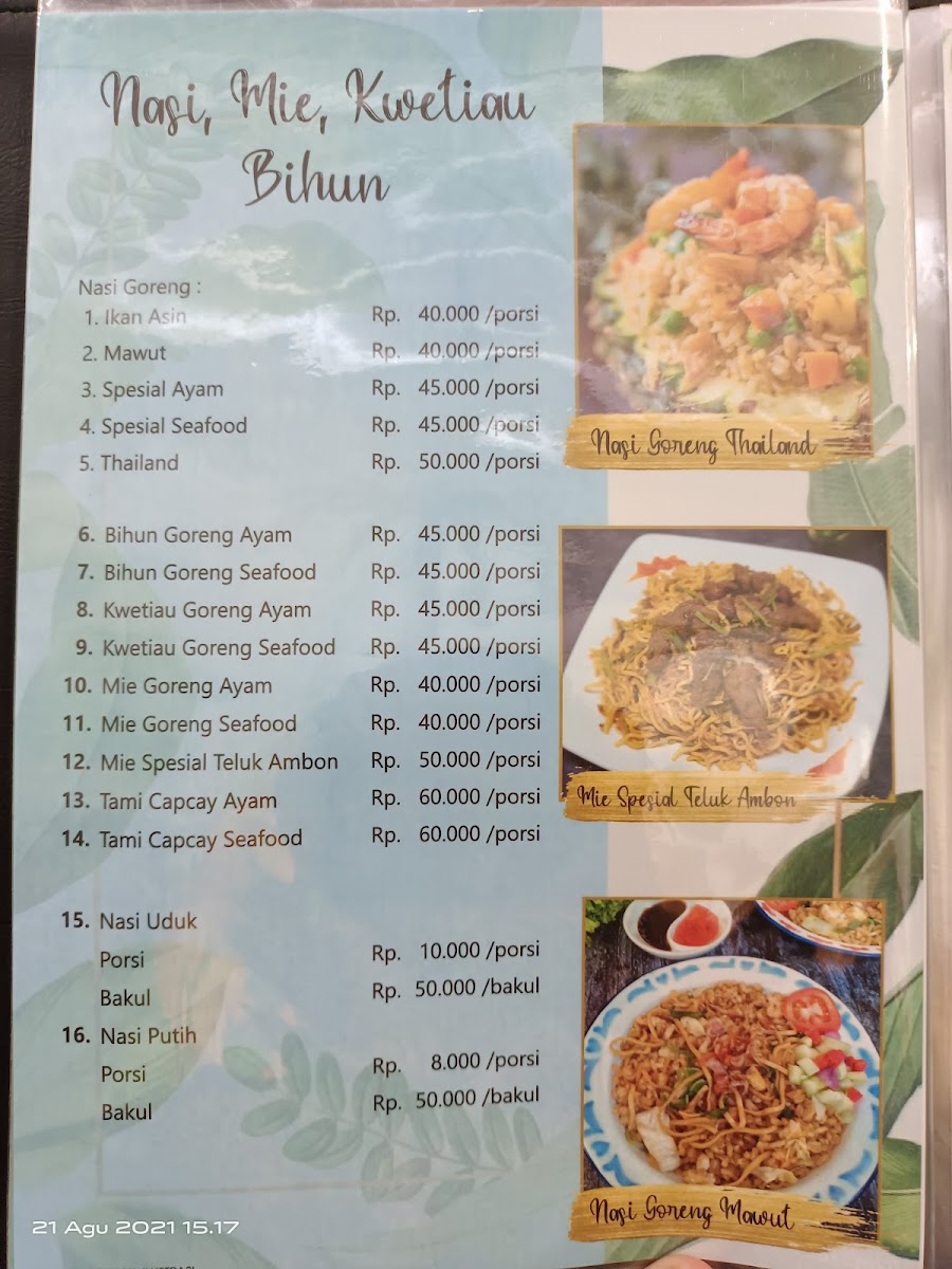 Teluk Ambon Beach Caffe & Resto Photo Menu 1