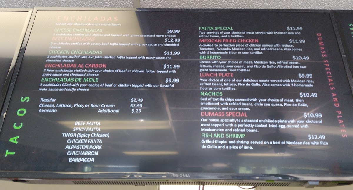 Dumas's Tacos Photo Menu 1