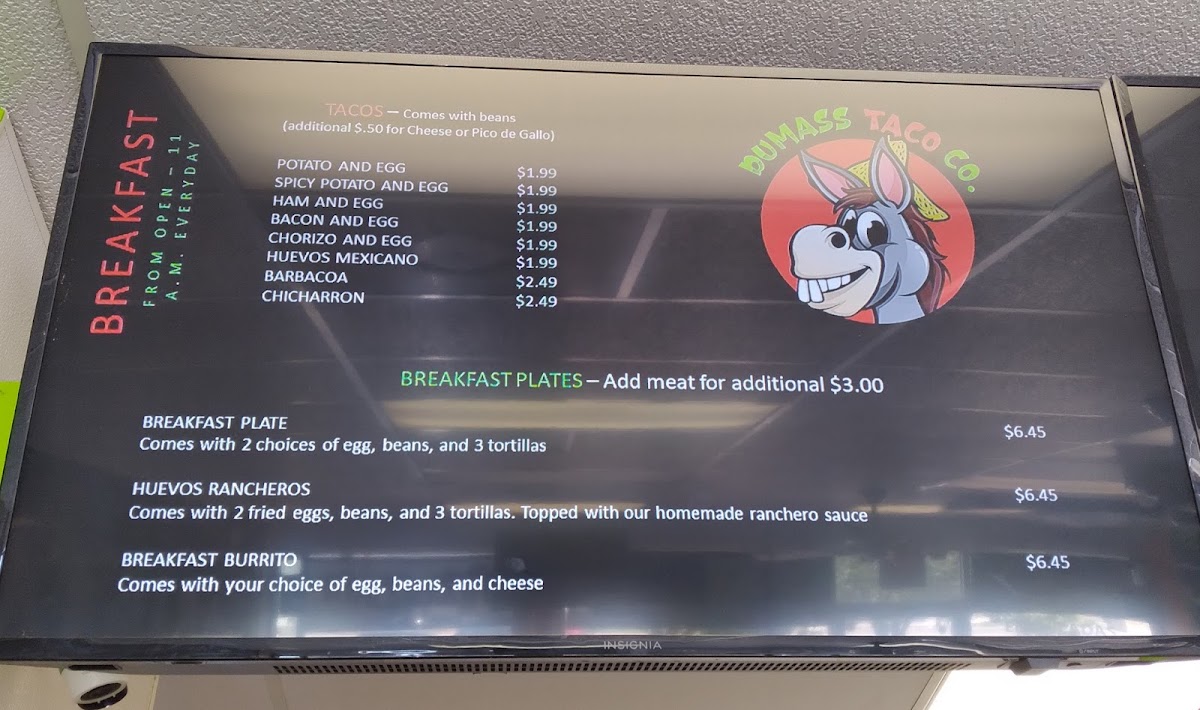 Dumas's Tacos Photo Menu 2