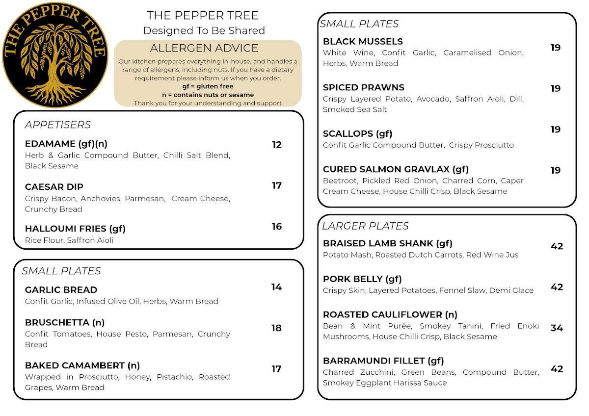 The Pepper Tree Essendon Photo Menu 2
