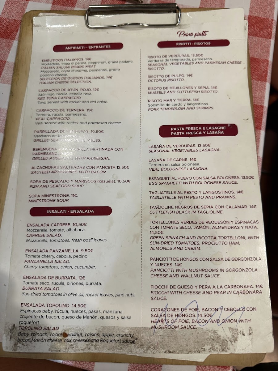 Trattoria Topolino Photo Menu 1