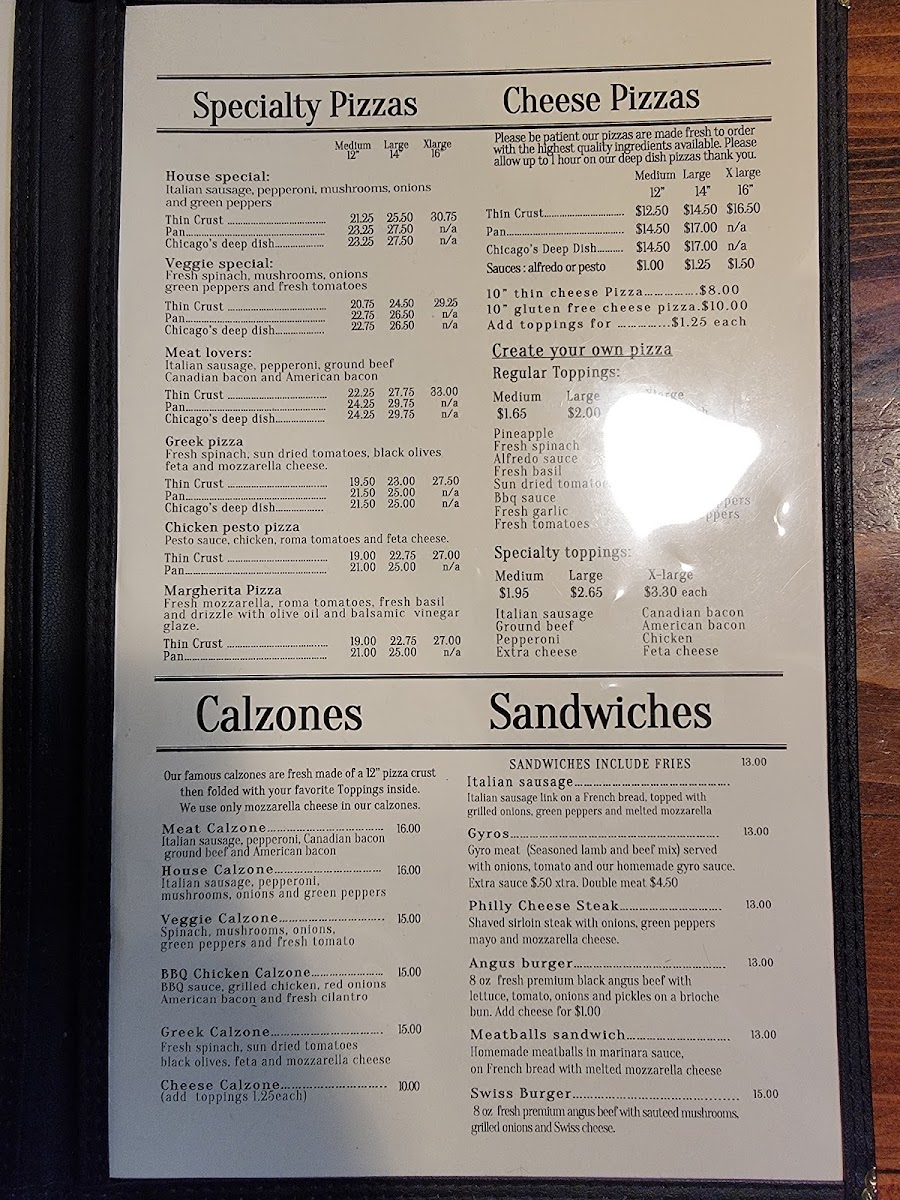 Chicago's Pizza Photo Menu 2
