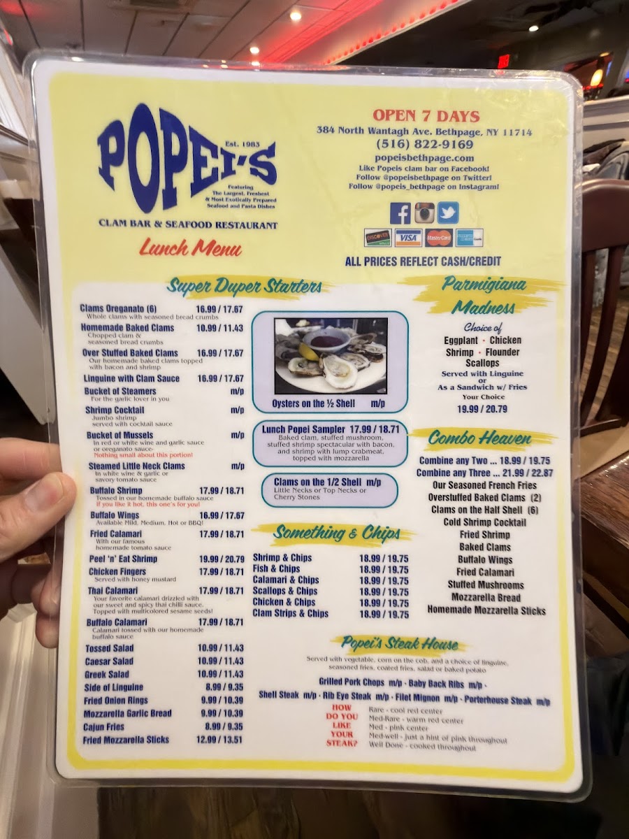 Popei's Clam Bar Photo Menu 6