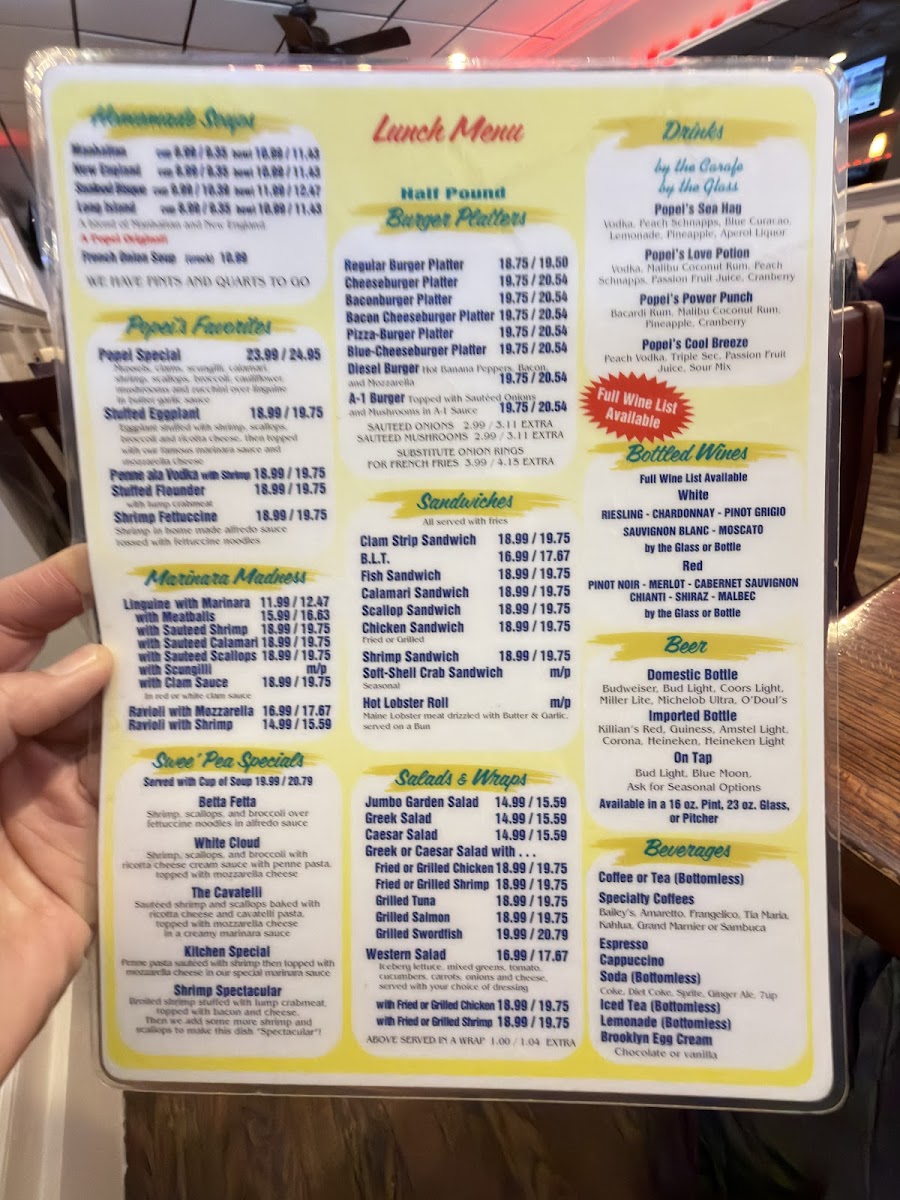 Popei's Clam Bar Photo Menu 7